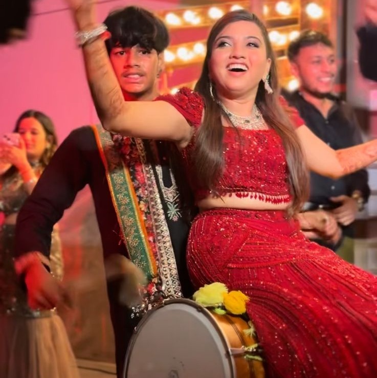 Stage performance with dhol